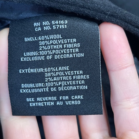 Cole Hann | Black Wool Trench Coat with Leather Trim Women’s 3X - Picture 10 of 16